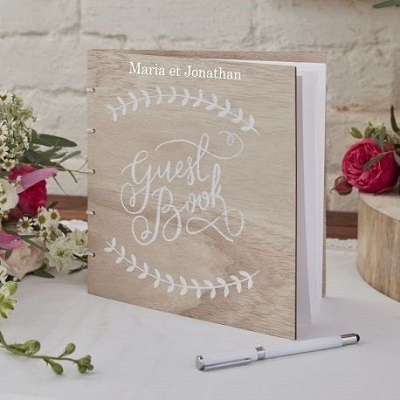 livre d'or mariage bois personnalisable