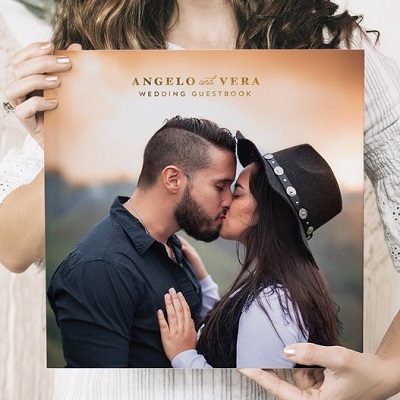 livre d'or mariage photo couple en couverture