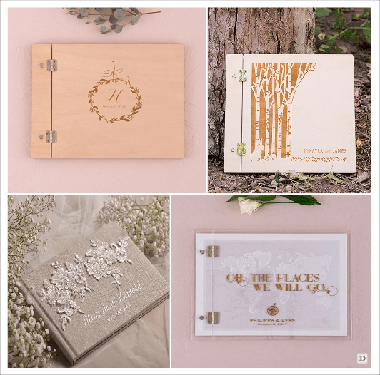 livre d'or personnalisé mariage couverture bois acrylique