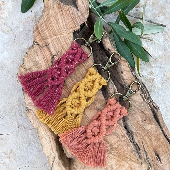 cadeau invité porte clef macramé mariage boheme