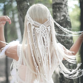 coiffure headband macrame