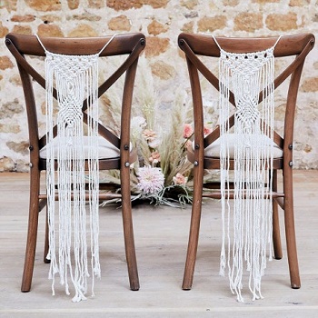 tenture macramé décoration chaise mariage