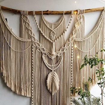 toile de fond mariage en macramé