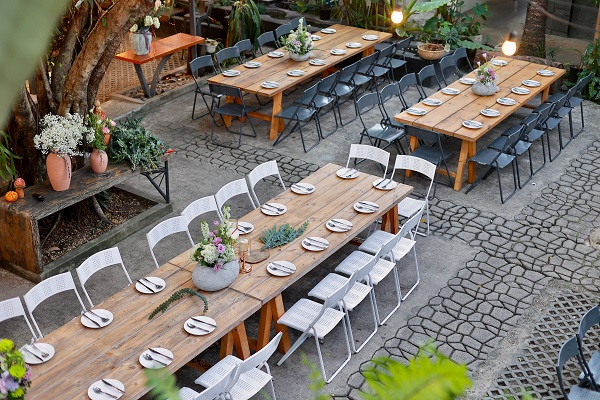 disposition table terrasse mariage