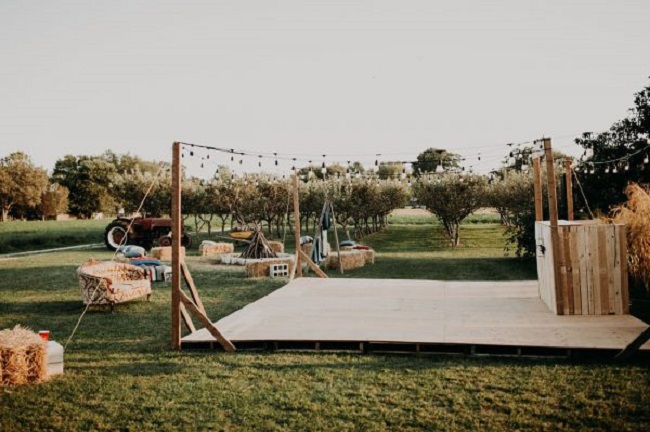 piste de dans mariage plein air