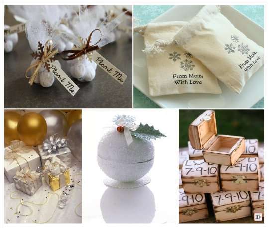 mariage hiver pochon dragees personnalise coffre