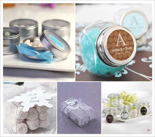 mariage hiver boite dragees plastique transparent bocal verre pastille fer