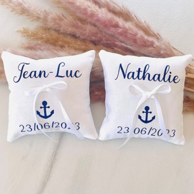 coussin alliances ancre marine theme mer