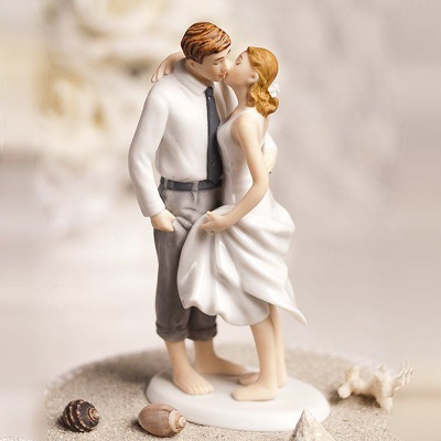 figurine mariage baiser sur la plage theme mer