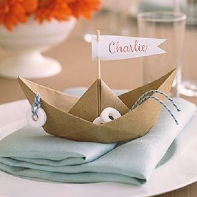 marque place bateau origami theme mer