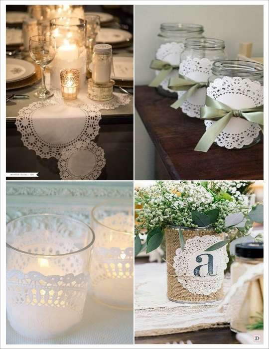 idées déco diy napperons papier photophore chemin de table 