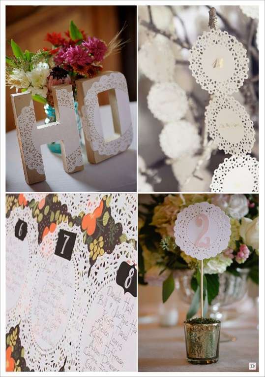 idées déco diy napperons en papier plan de table numéros de table