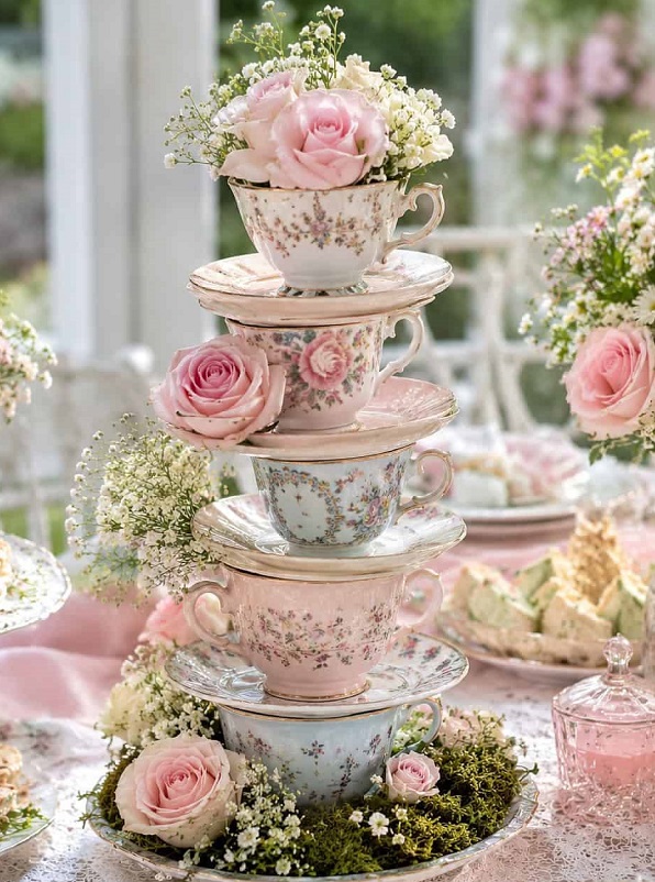 tasse porcelaine centre de table