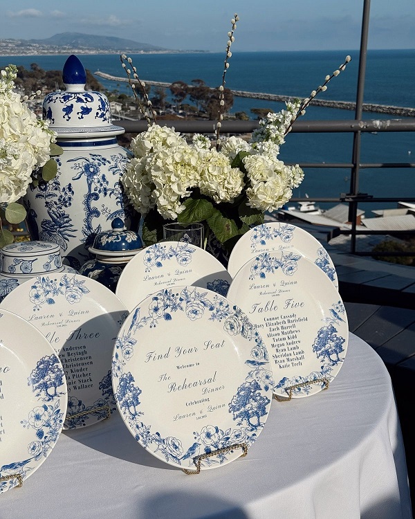 idée plan de table sur assiette mariage