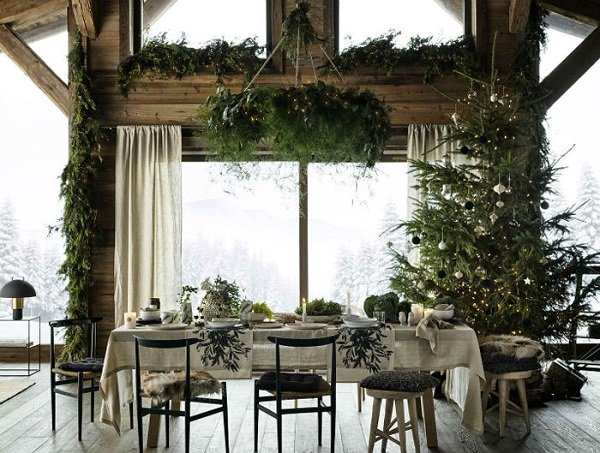 table de noel inspiration végétale