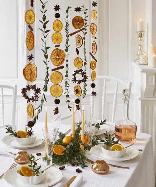 guirlande de fruits séchés pour la déco de noel