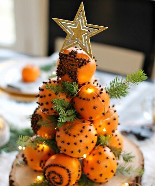 sapin de noel avec des oranges