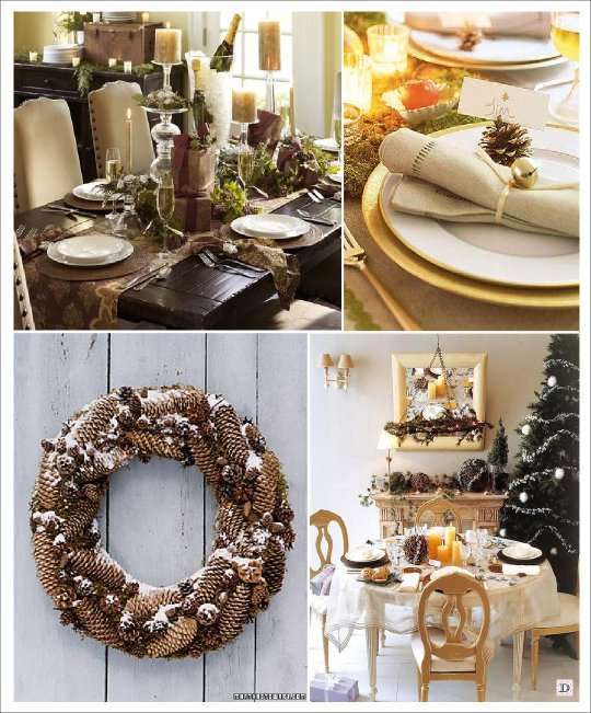 Décoration de table de Noël nature - Blog de déco d'évènement