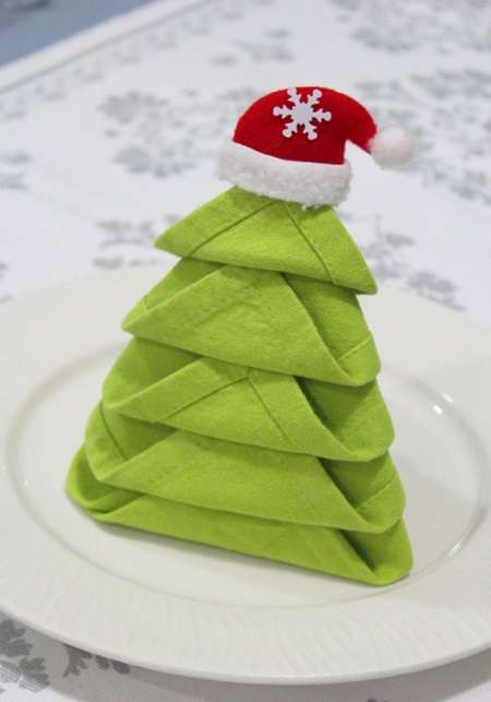 pliage serviette noel sapin