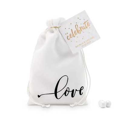 pochon dragées mariage love