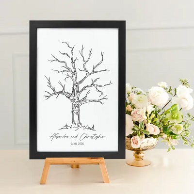 toileà empreintes mariage arbre