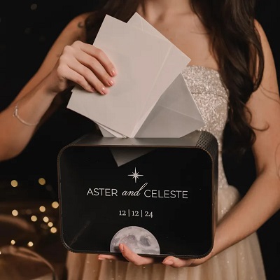 urne de mariage plexiglas personnalisée