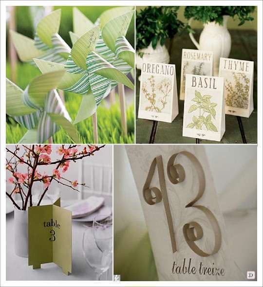 porte numéro de table moulin a vent papier roulé