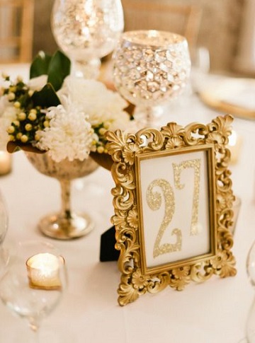 cadre doré baroque numeros de table mariage