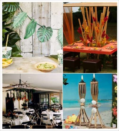 decoration mariage tropical decoration salle boule en verre suspendues bambou