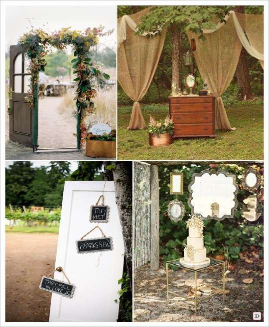 decoration mariage exterieur outdoor rideau miroir porte