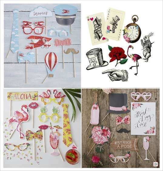 kit photobooth alice au pays des merveilles,aviateur tropical
