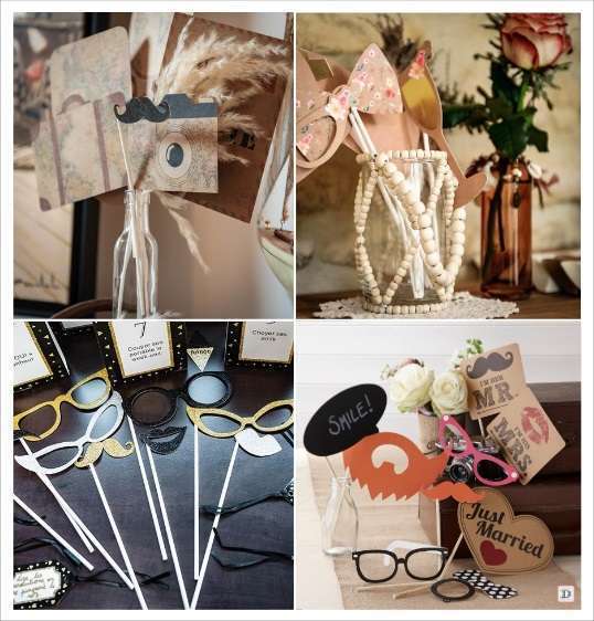 kit photobooth vintage voyage champêtre à paillettes