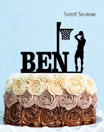 figurine basket pour gateau sport anniversaire