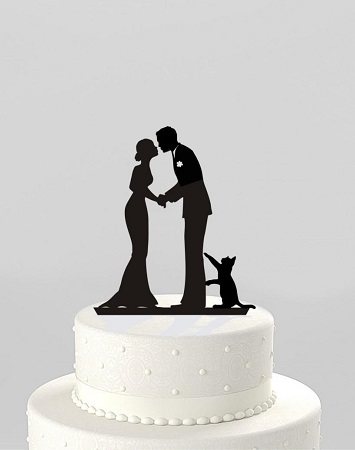 figurine mariage avec des animaux chat