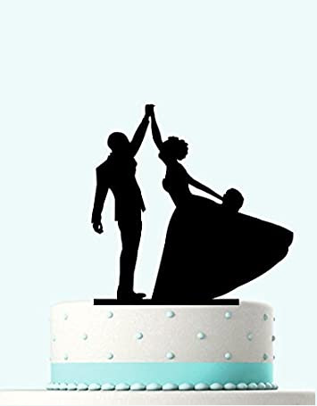 pic gateau plexiglas mariage original silhouette