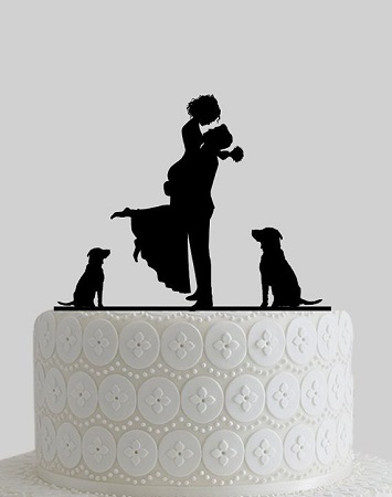 figurine mariage animaux chien plexiglas