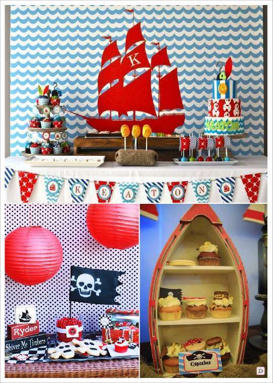 anniversaire_garçon_pirates_candy_bar_peinture bateau barque corsaire