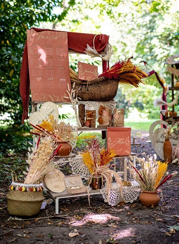 plan de table mariage terracotta