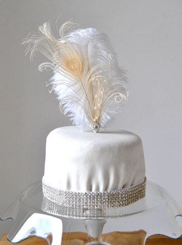 cake topper en plume pour decoration gateau mariage