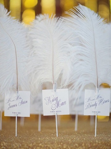 escort cards plume autruche