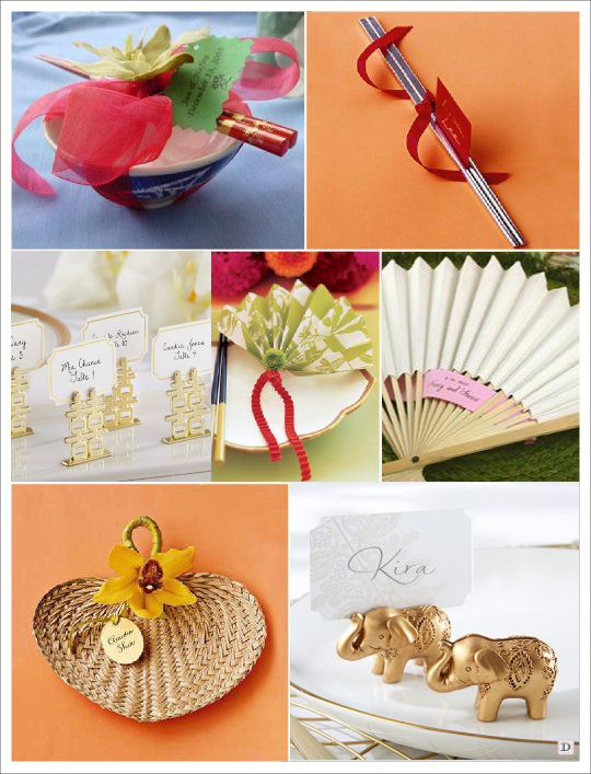 marque place mariage asie zen baguette eventail fortune cookie