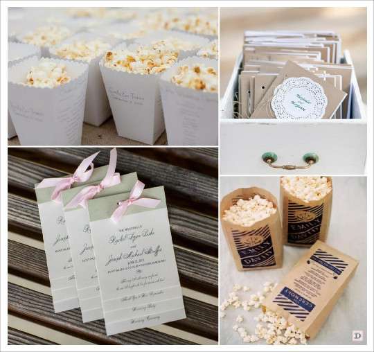 idees livret messe programme mariage carton pop corn livret en escalier