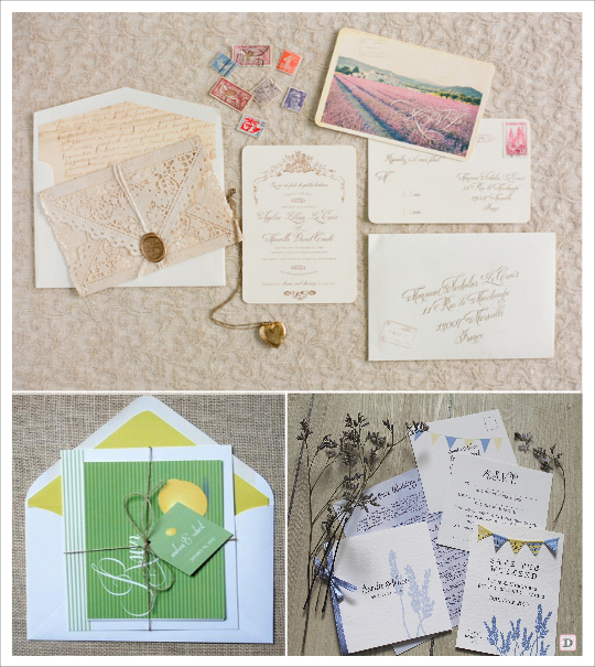 decoration mariage provence faire part carte postale citron guirlande de fanions