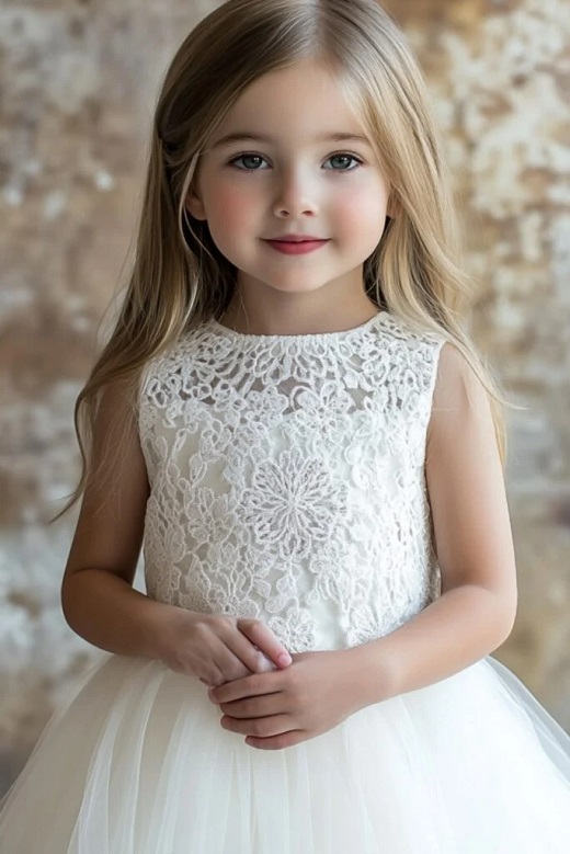robe enfant ceremonie avec dentelle
