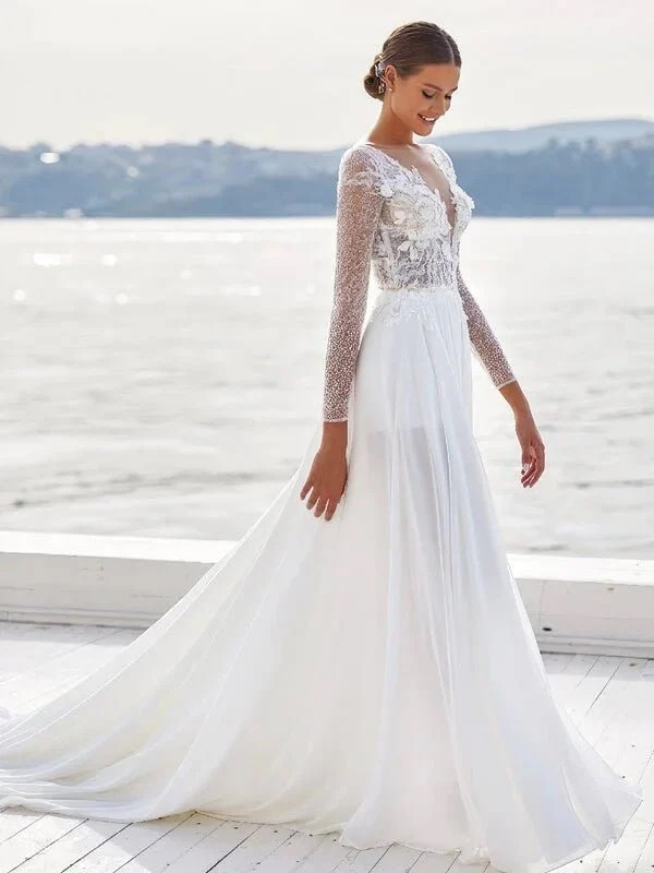 robe de mariage princesse manche dentelle