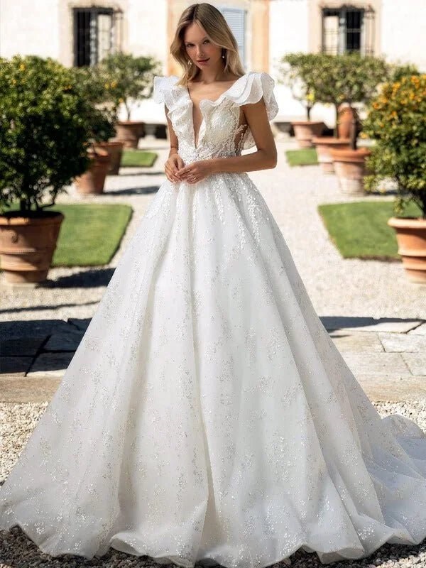robe de mariage meringue champetre