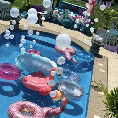 animation anniversaire sirene piscine bouée
