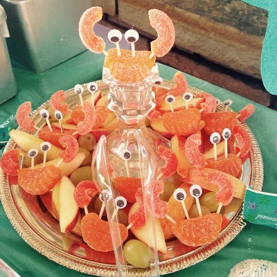 bonbons crabe pour candy bar theme sirene anniversaire