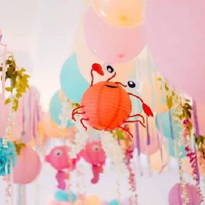 lampion crabe deco anniversaire sirene