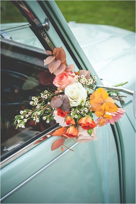 decoration voiture poignée de porte automne